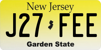 NJ license plate J27FEE