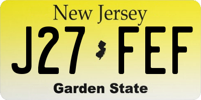 NJ license plate J27FEF