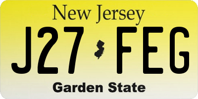 NJ license plate J27FEG