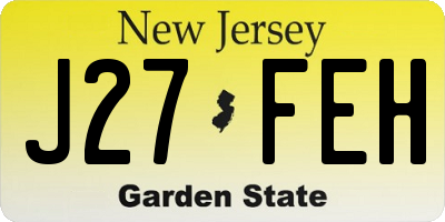 NJ license plate J27FEH