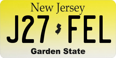 NJ license plate J27FEL