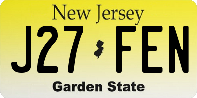 NJ license plate J27FEN