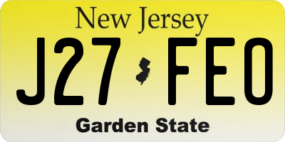 NJ license plate J27FEO