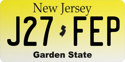 NJ license plate J27FEP