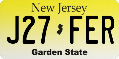 NJ license plate J27FER