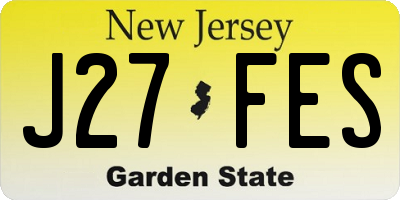 NJ license plate J27FES