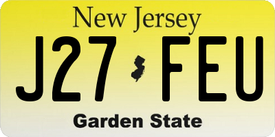 NJ license plate J27FEU