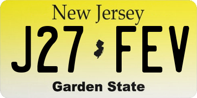 NJ license plate J27FEV