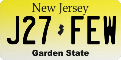 NJ license plate J27FEW