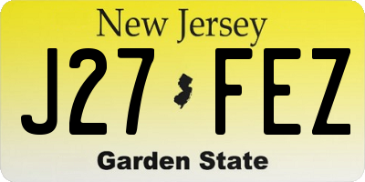NJ license plate J27FEZ