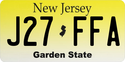 NJ license plate J27FFA