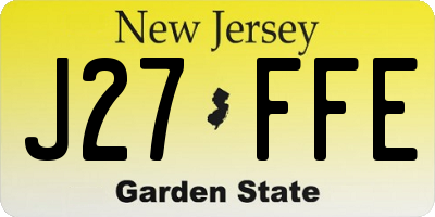 NJ license plate J27FFE