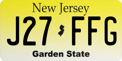 NJ license plate J27FFG