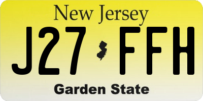 NJ license plate J27FFH