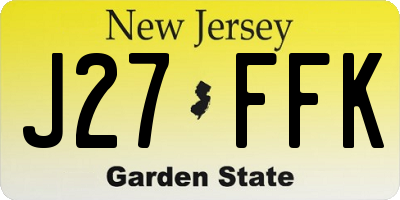 NJ license plate J27FFK
