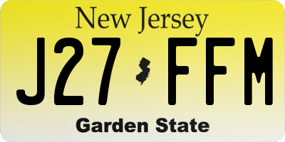 NJ license plate J27FFM