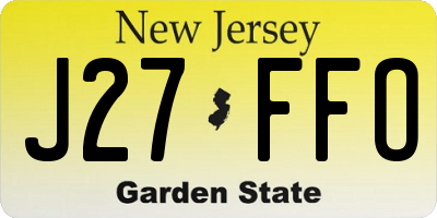 NJ license plate J27FFO