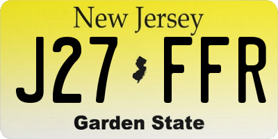 NJ license plate J27FFR