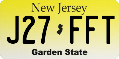 NJ license plate J27FFT
