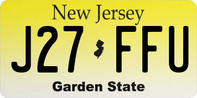 NJ license plate J27FFU