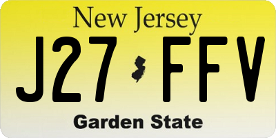 NJ license plate J27FFV