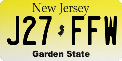 NJ license plate J27FFW