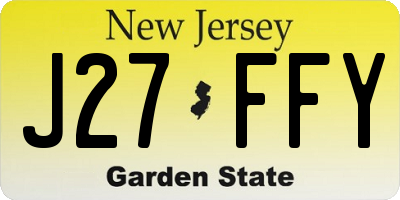 NJ license plate J27FFY
