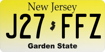NJ license plate J27FFZ