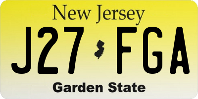 NJ license plate J27FGA