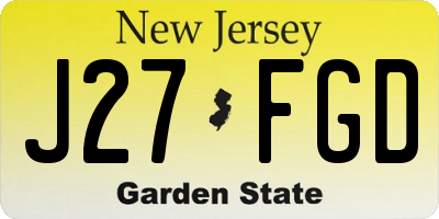NJ license plate J27FGD