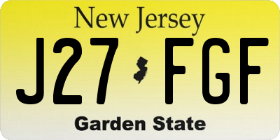 NJ license plate J27FGF