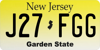 NJ license plate J27FGG