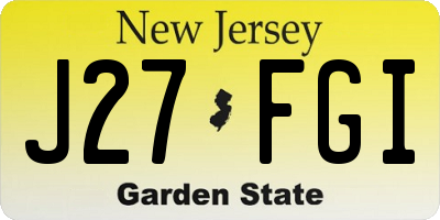 NJ license plate J27FGI
