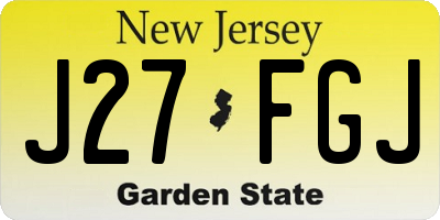 NJ license plate J27FGJ