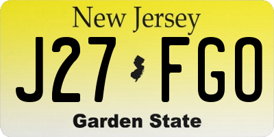 NJ license plate J27FGO