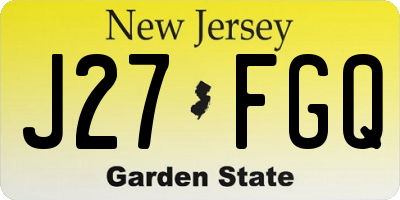 NJ license plate J27FGQ