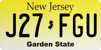 NJ license plate J27FGU