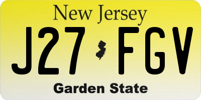 NJ license plate J27FGV