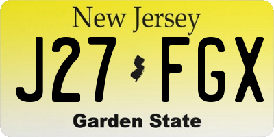 NJ license plate J27FGX