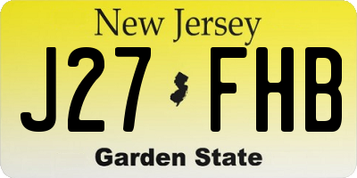 NJ license plate J27FHB
