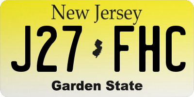 NJ license plate J27FHC