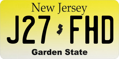 NJ license plate J27FHD