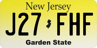 NJ license plate J27FHF
