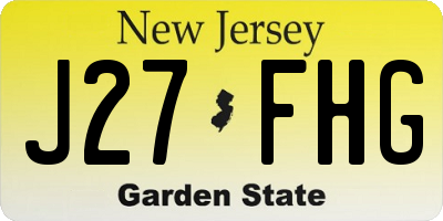 NJ license plate J27FHG