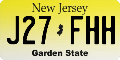 NJ license plate J27FHH