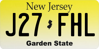 NJ license plate J27FHL
