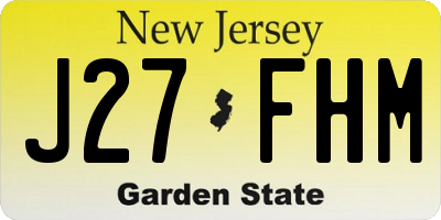 NJ license plate J27FHM