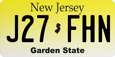 NJ license plate J27FHN