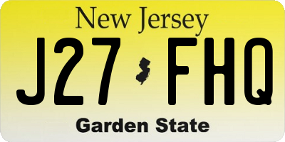 NJ license plate J27FHQ