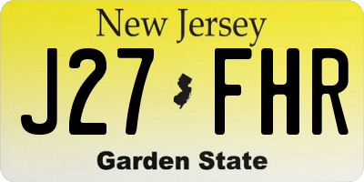 NJ license plate J27FHR